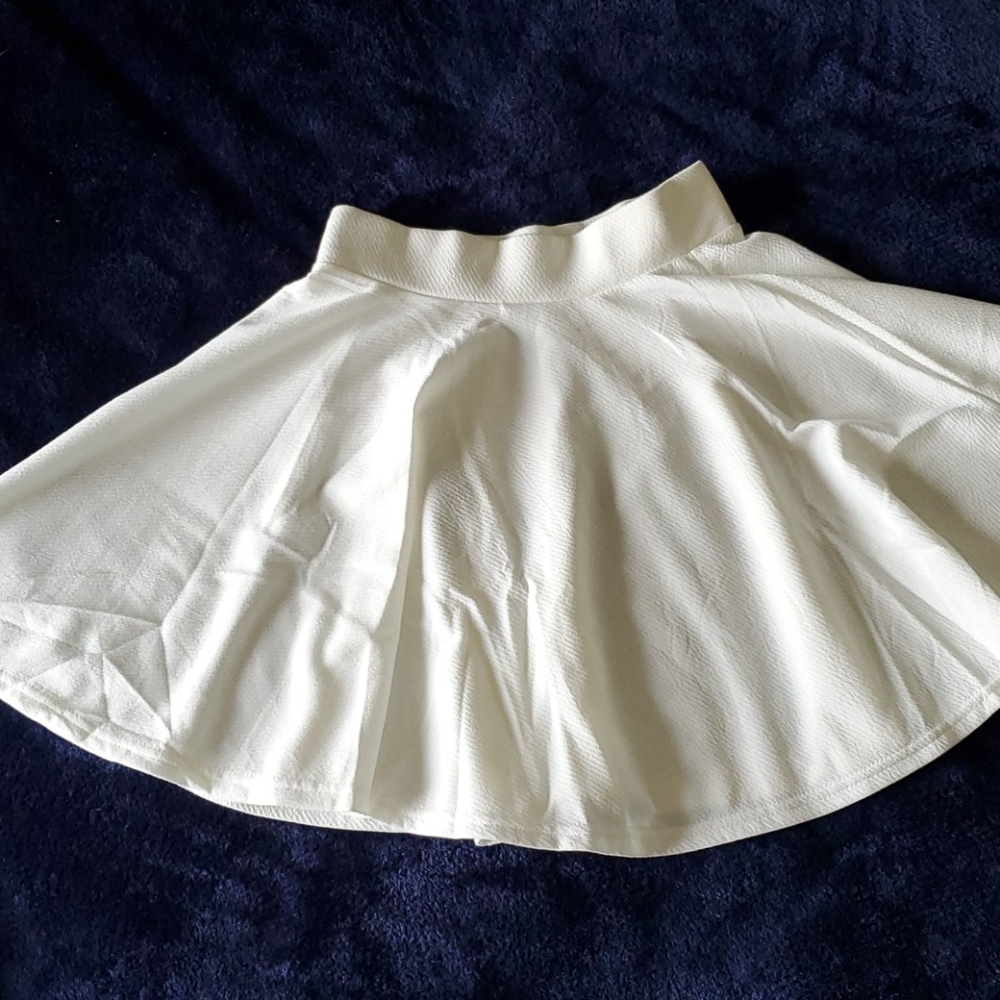 White skater skirt